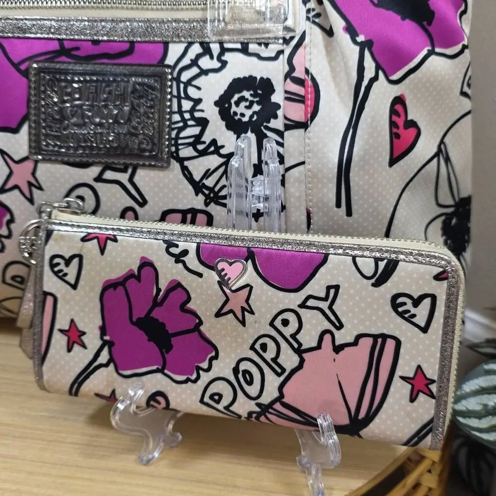 Coach Poppy Floral Graffiti Tote & Matching Wallet